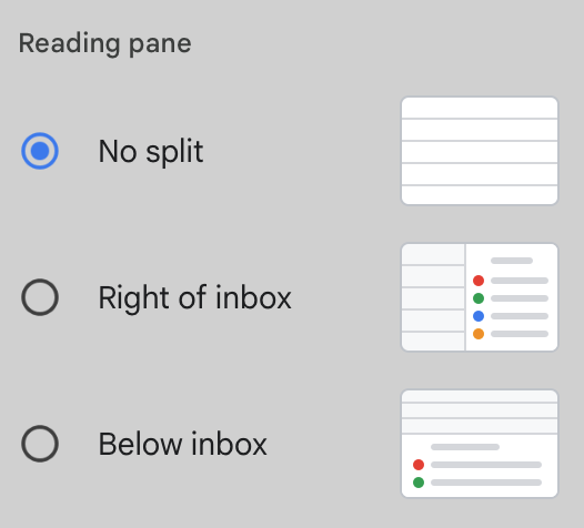 Gmail poczta – ustawienia okna odczytu